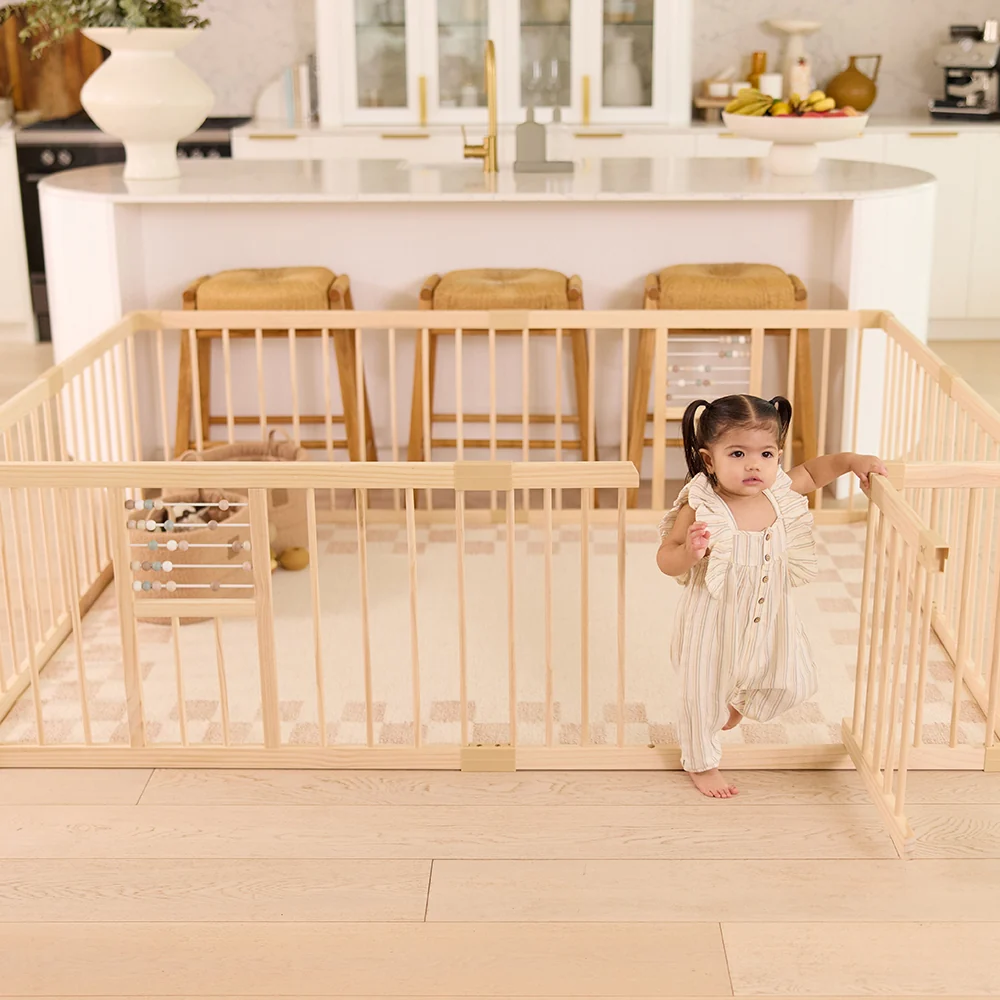Natural Wooden Baby Play Pen - Image 5