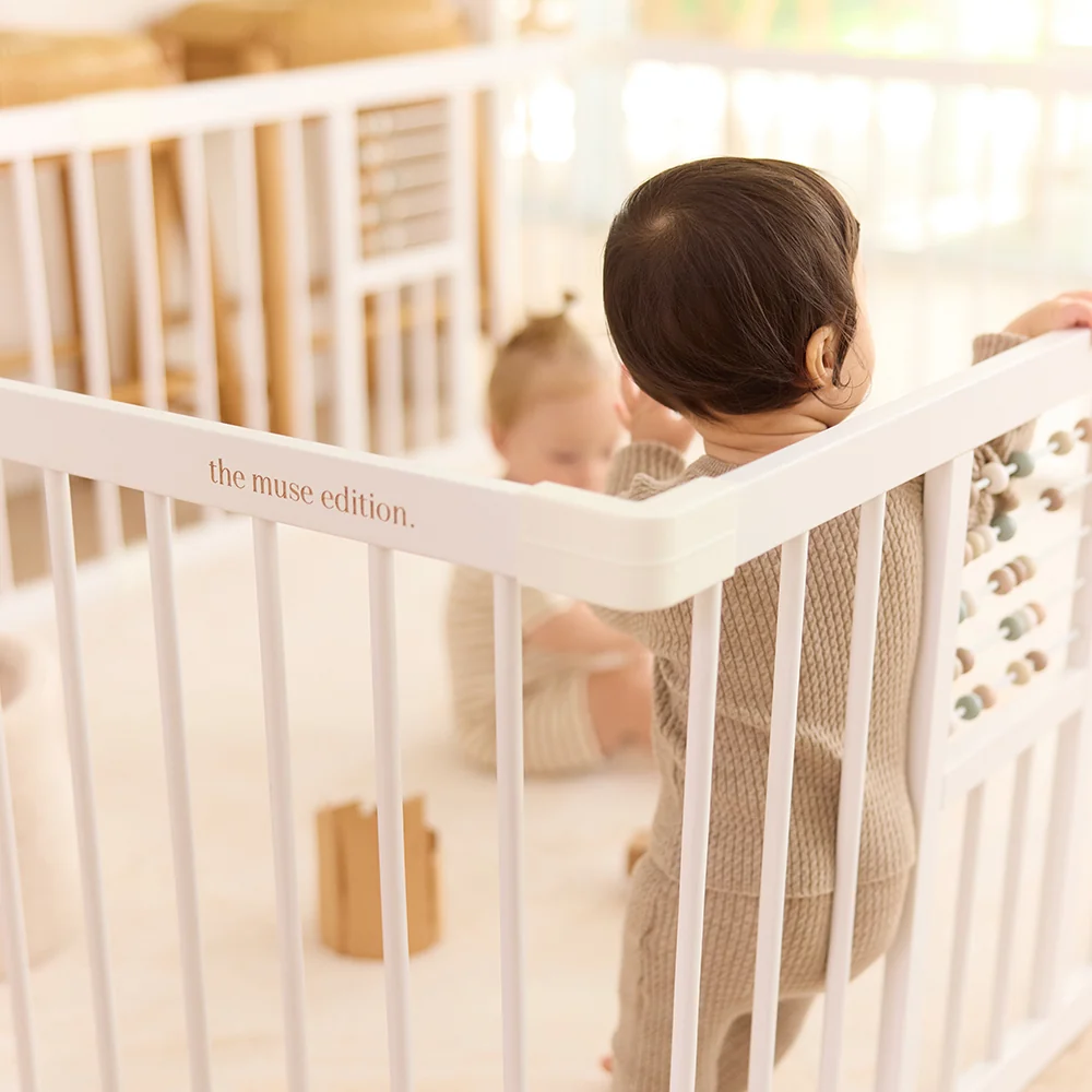 White Wooden Baby Play Pen - Image 6