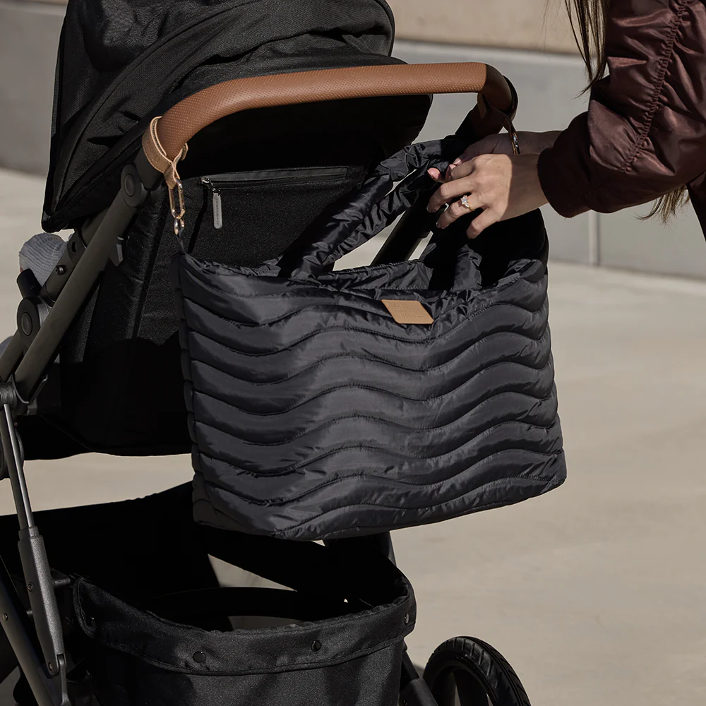 Black Wave Quilted Baby Bag - Image 5