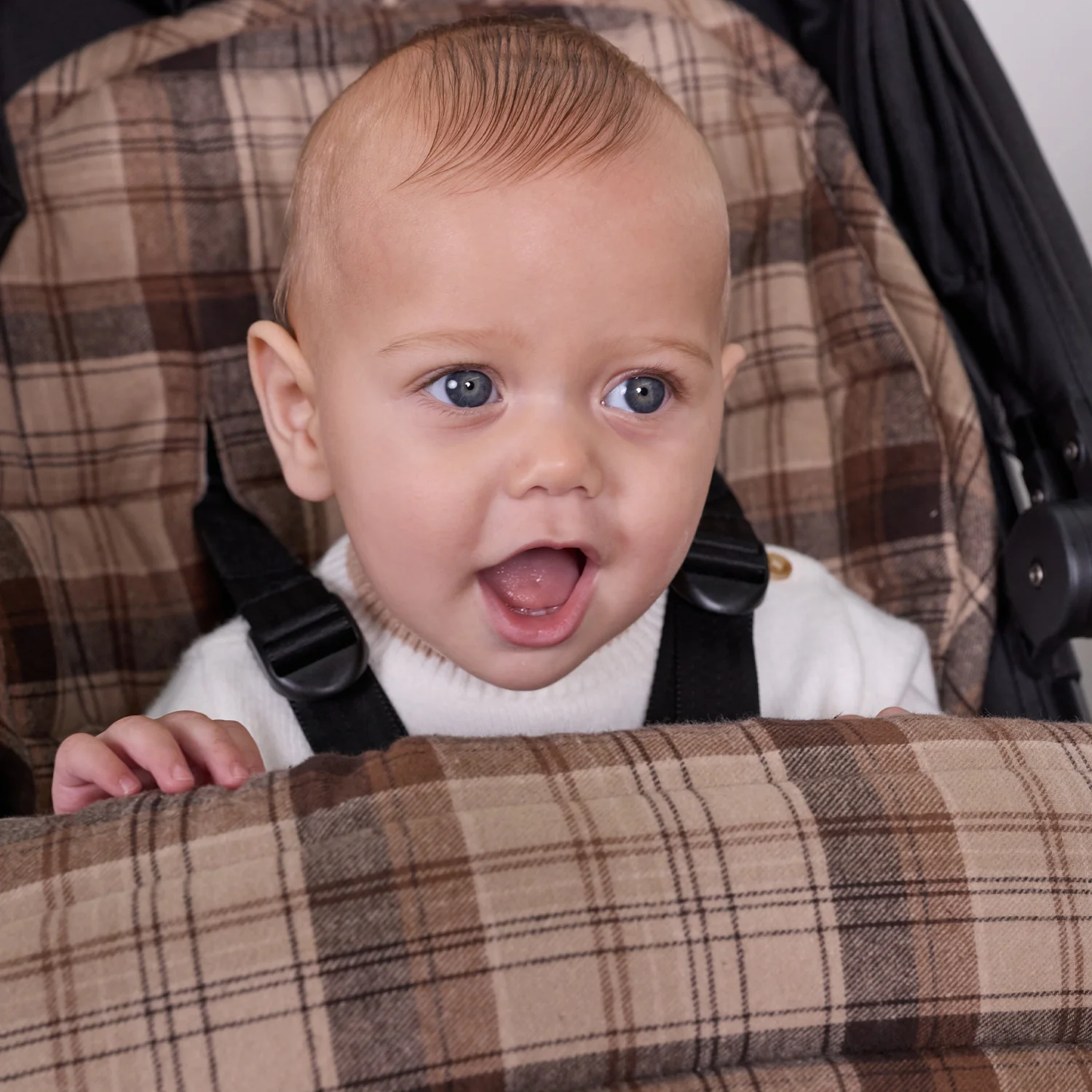 Chocolate Check Pram Cosy - Image 7