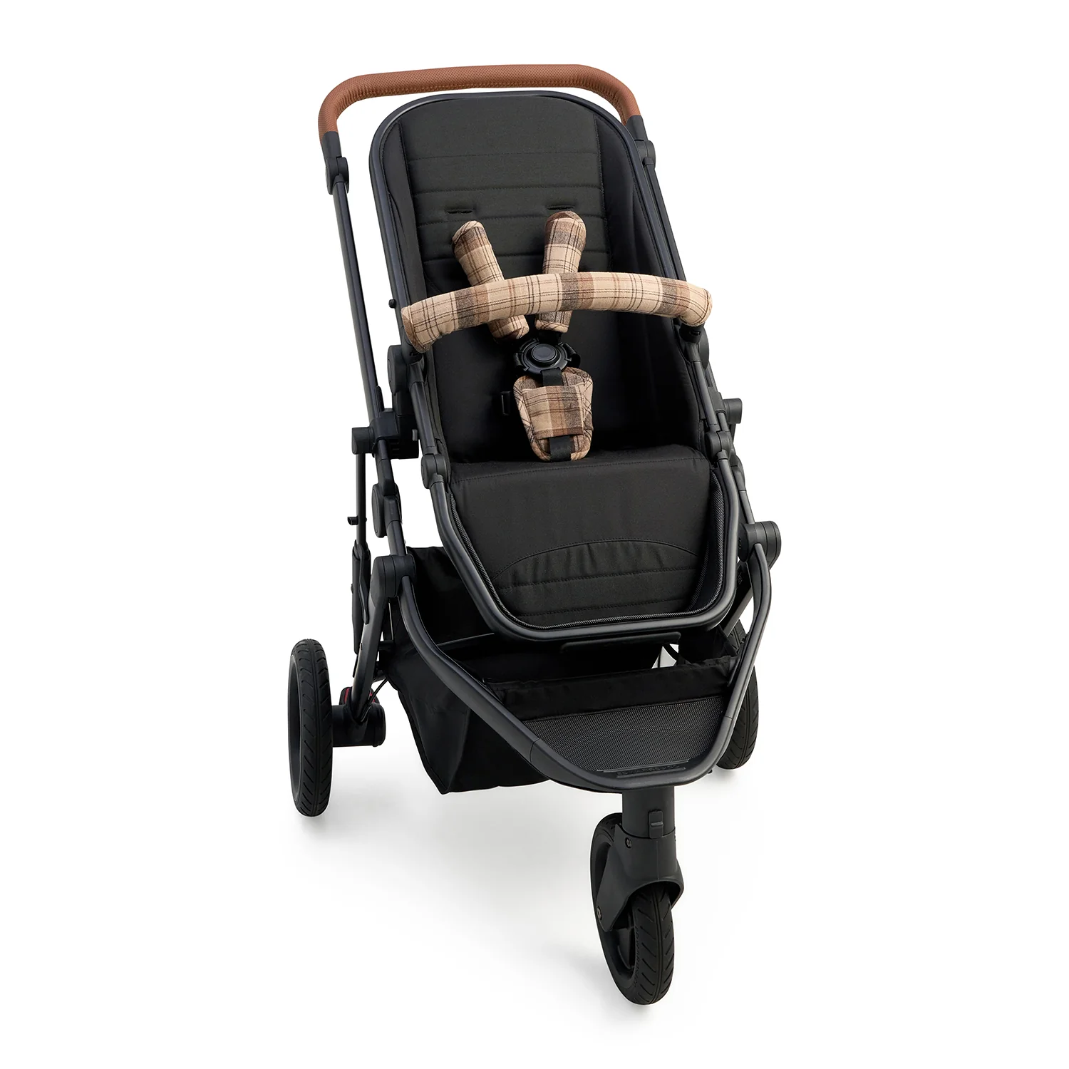 Chocolate Check Pram Harness Cover Set - Image 2