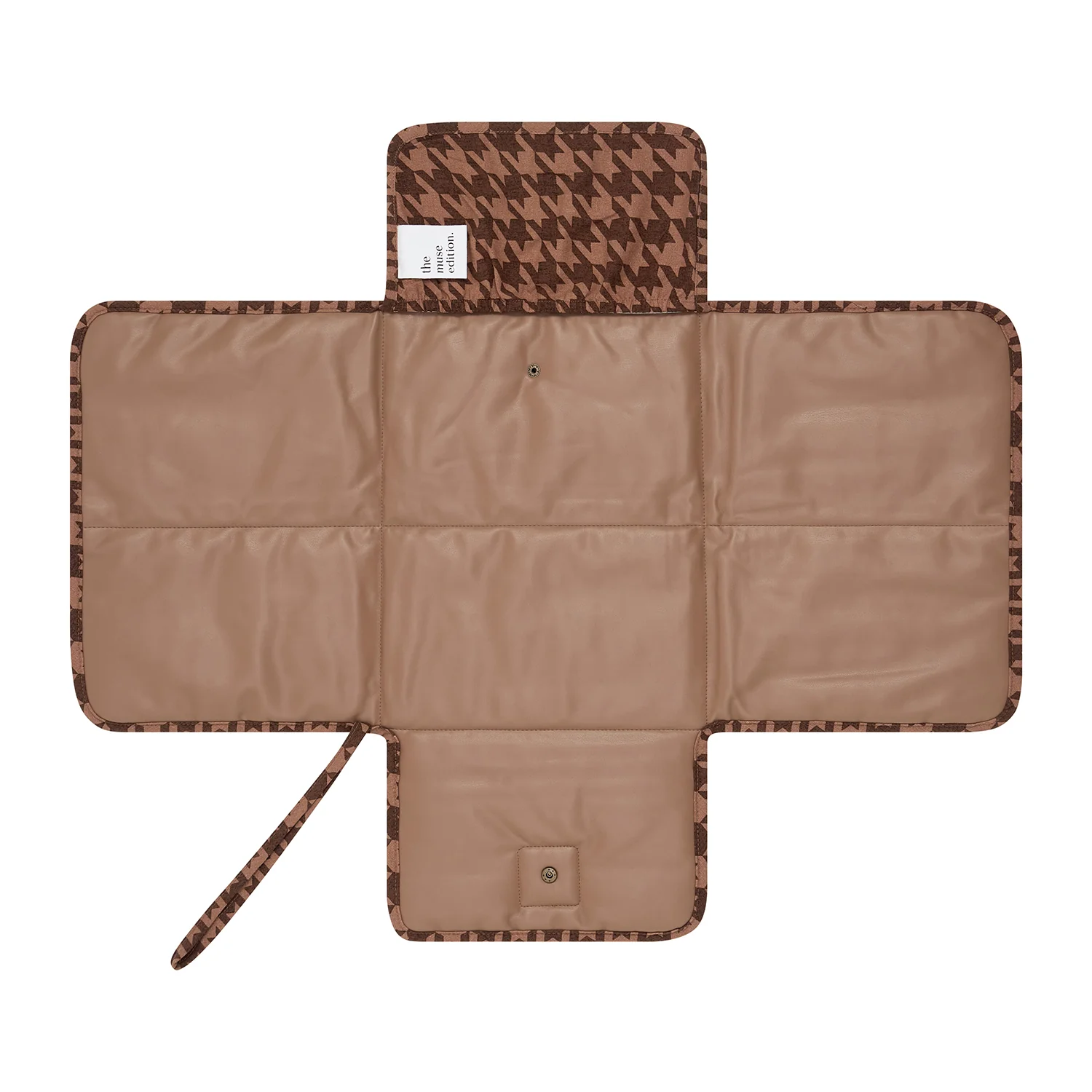 Cocoa Houndstooth Linen Change Mat - Image 3