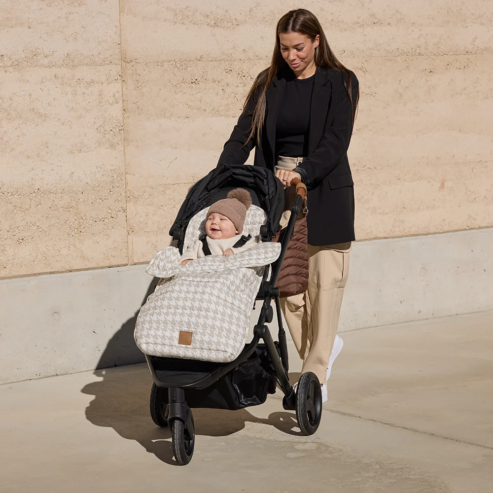 Houndstooth Linen Pram Cosy - Image 4