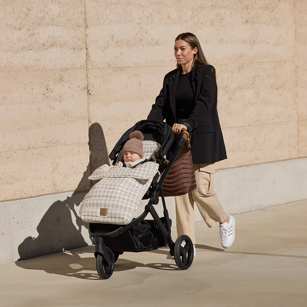 Houndstooth Linen Pram Cosy - Image 5