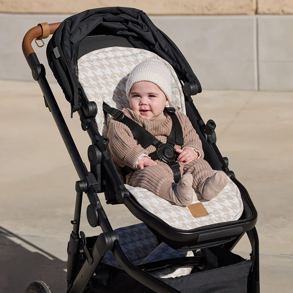 Houndstooth Universal Linen Pram Liner - Image 3