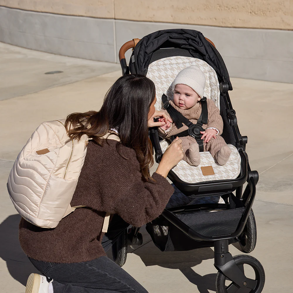 Houndstooth Universal Linen Pram Liner - Image 4