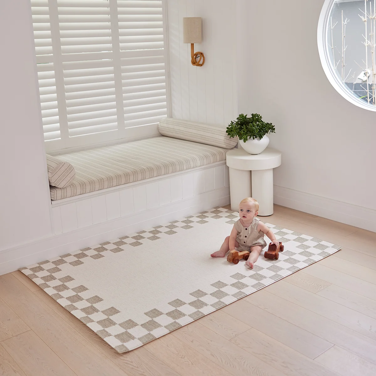 Large Foam Play Mat - Olive Border/Rail - Image 4