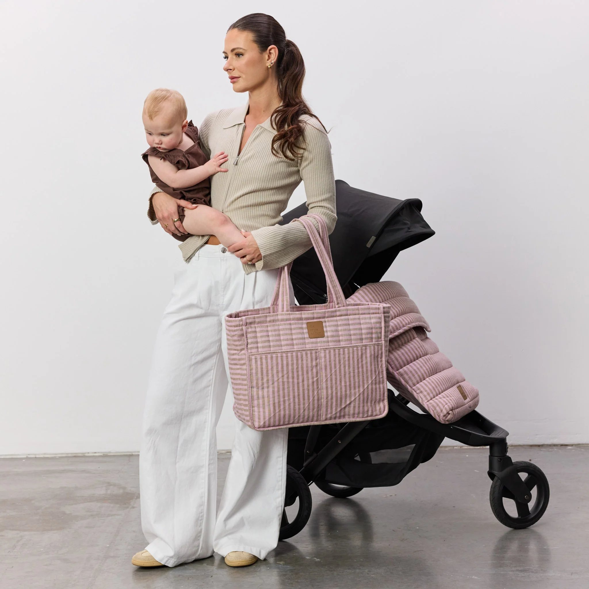 Mocha Stripe Muse Baby Bag - Image 6