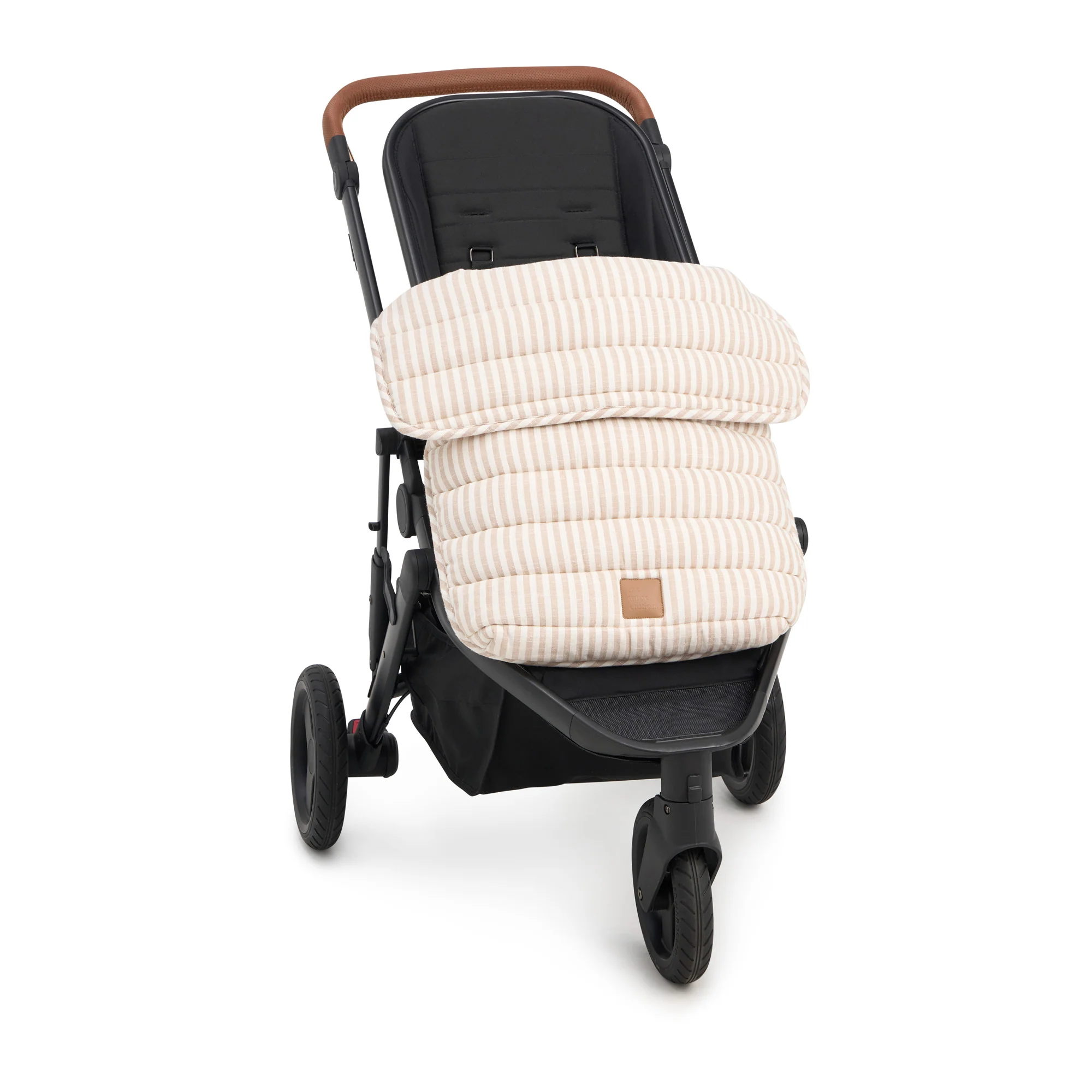 Natural Stripe Linen Pram Cosy - Image 2