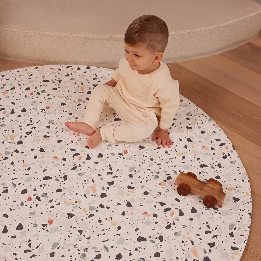 Round Foam Play Mat - Terrazzo/Weave - Image 7