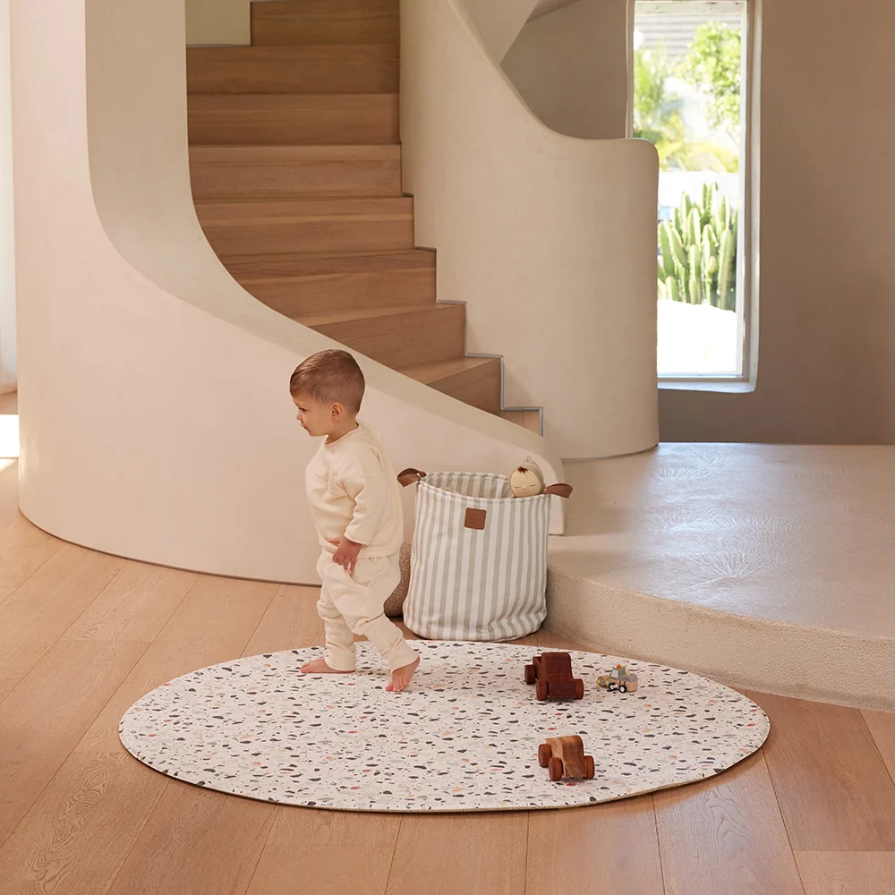 Round Foam Play Mat - Terrazzo/Weave - Image 8