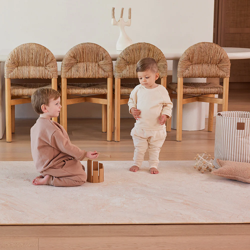 Large Foam Play Mat - Travertine/Herringbone - Image 4