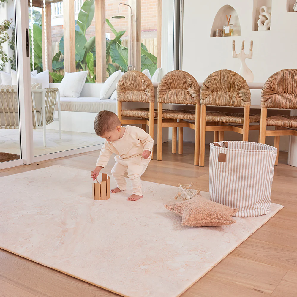 Large Foam Play Mat - Travertine/Herringbone - Image 5