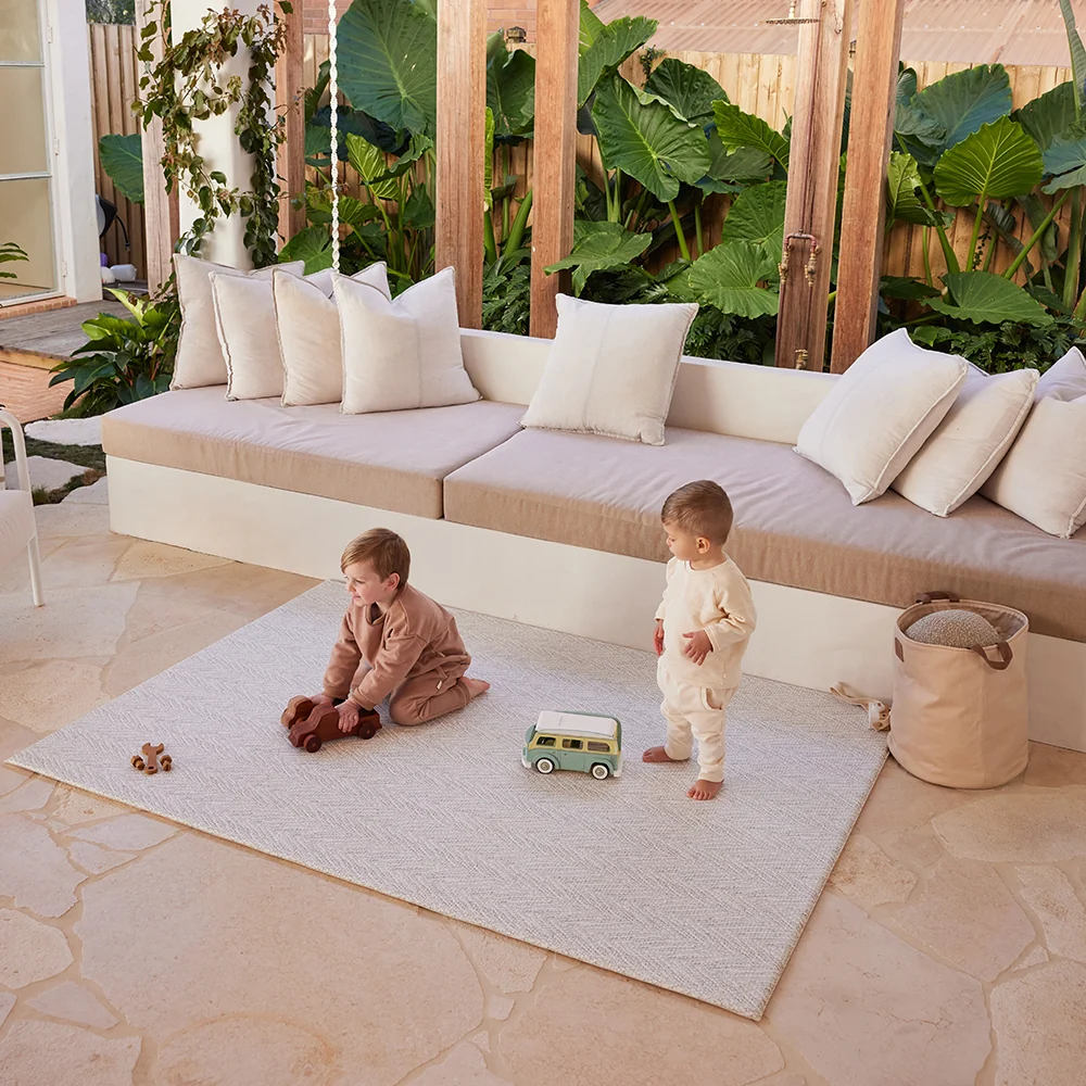 Large Foam Play Mat - Travertine/Herringbone - Image 9