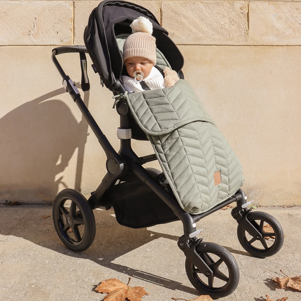 Sage Linen Pram Cosy - Image 5