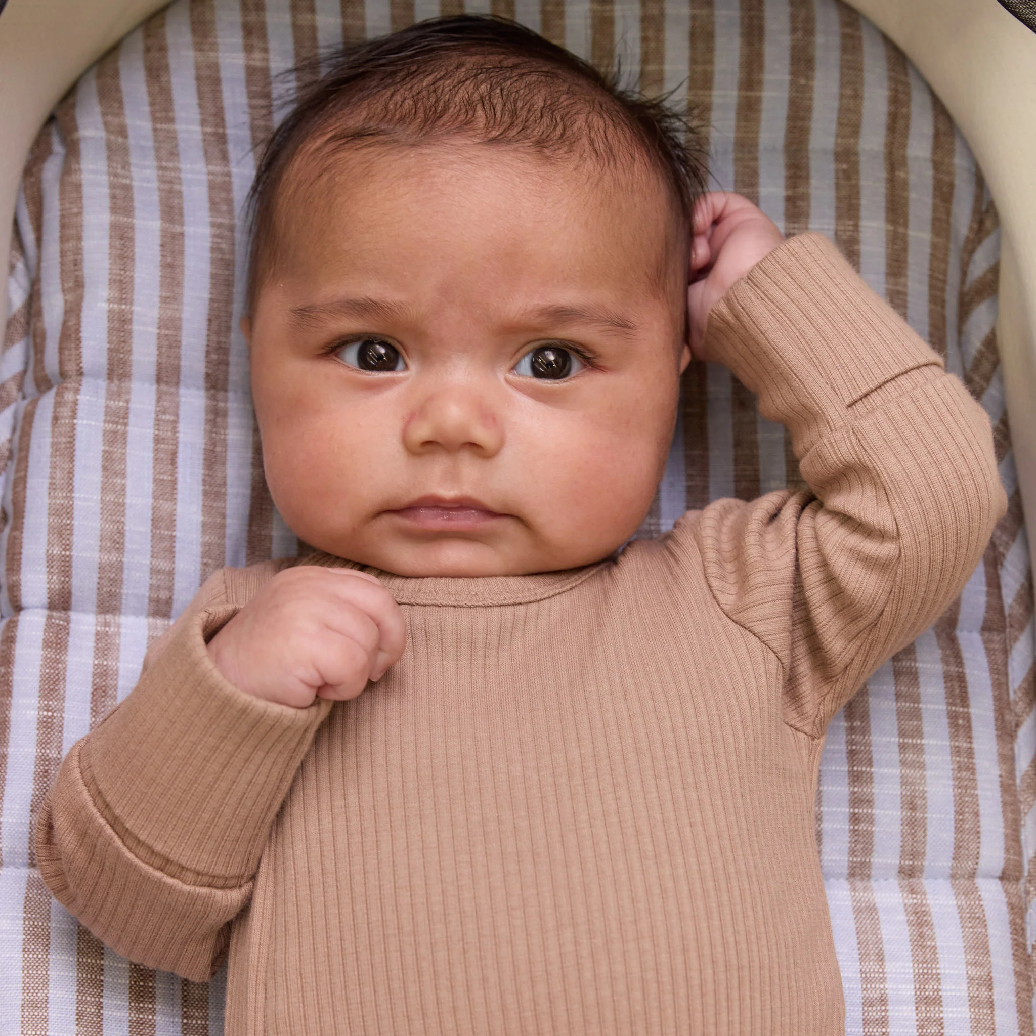 Sorano Stripe Universal Linen Bassinet Liner - Image 3