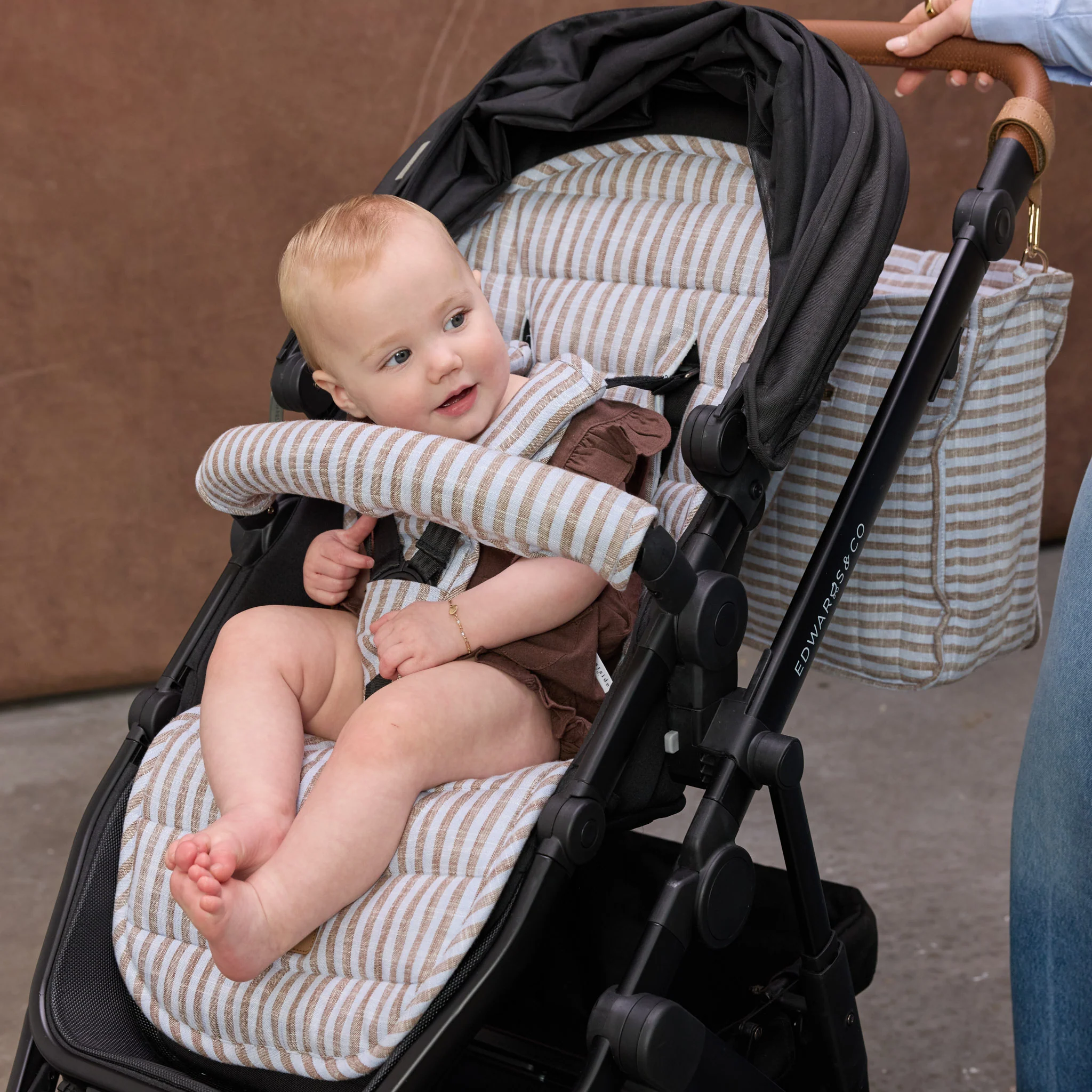 Sorano Stripe Universal Linen Pram Liner - Image 5