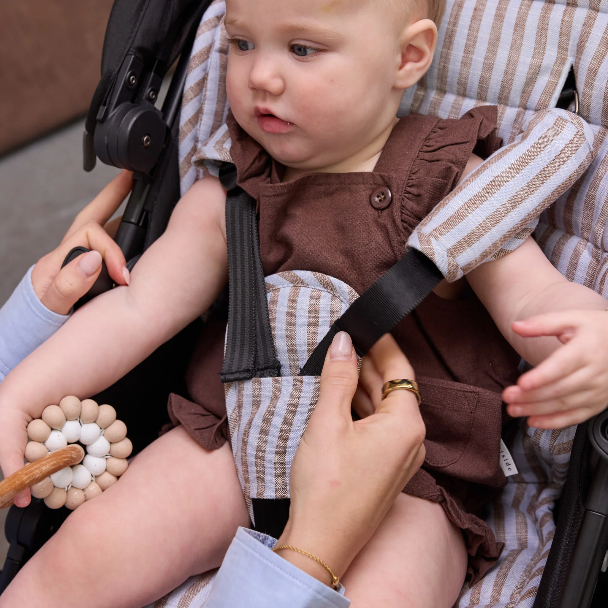 Sorano Stripe Universal Linen Pram Liner - Image 8