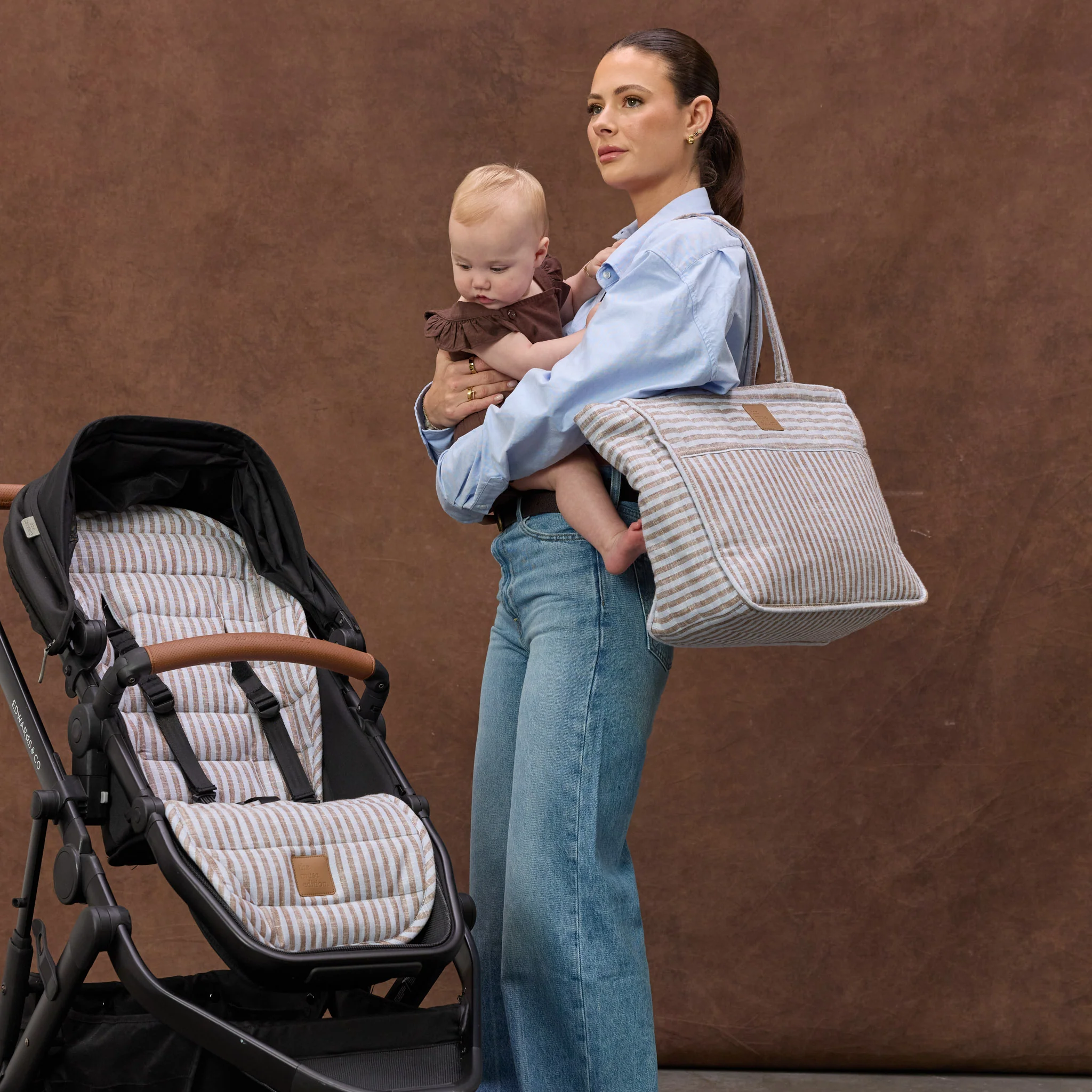 Sorano Stripe Universal Linen Pram Liner - Image 9