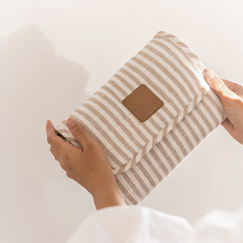 Natural Stripe Linen Change Mat - Image 3