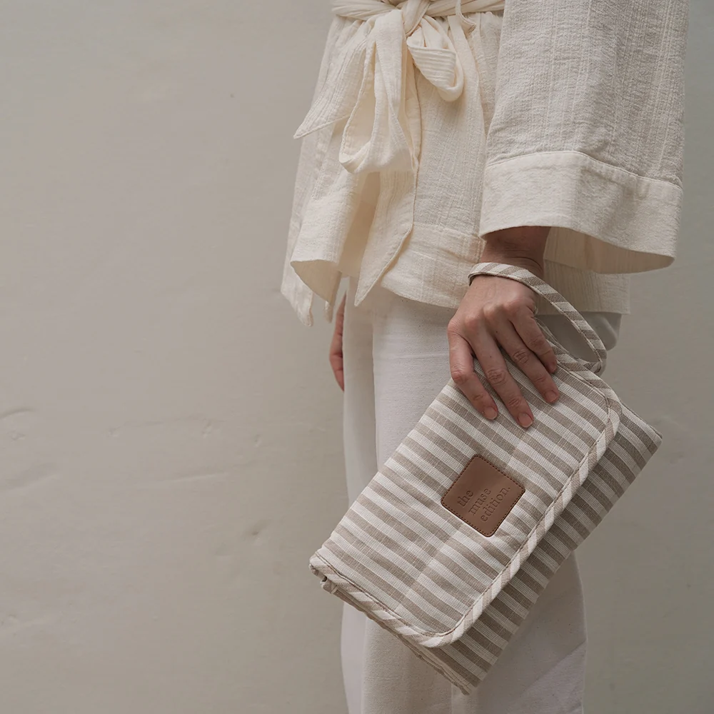 Natural Stripe Linen Change Mat - Image 5