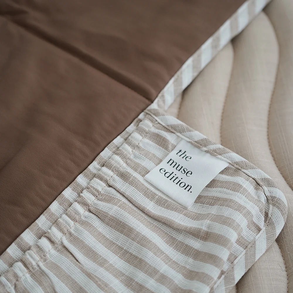 Natural Stripe Linen Change Mat - Image 7